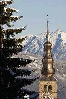 Images Dated 13th December 2008: Combloux church spire, Combloux, Haute Savoie, France, Europe