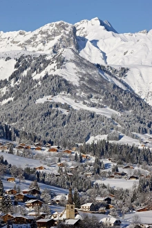 Alps Prints: Combloux village in winter, Haute Savoie, France, Europe