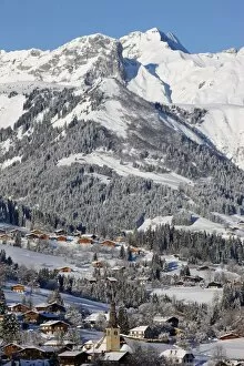 Combloux village in winter, Haute Savoie, France, Europe