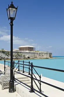 Bermudan Prints: Commissioners House and part of the old fort wall at the Royal Naval Dockyard