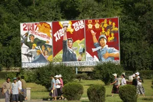 Posters Prints: Communist style posters, Pyongyang, North Korea, Asia
