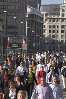 Commuters, London Bridge, City of London, London, England, United Kingdom, Europe