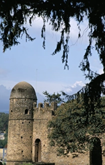 Gondar Prints: Compound walls, Royal Enclosure, 17th century castle, Gondar, Ethiopia, Africa