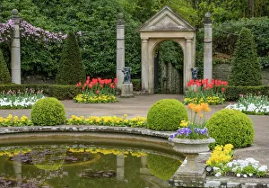 In Bloom Prints: Compton Acres Garden Pond, Canford Cliffs, Poole, Dorset, England, United Kingdom, Europe