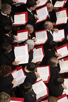 Reading Prints: Concert in St. Etienne du Mont church, Paris, France, Europe