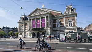 Traditionally Dutch Prints: The Concertgebouw, neoclassical concert hall, Amsterdam, Netherlands, Europe