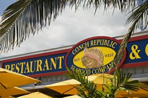 Key West Prints: Conch Republic restaurant beside the marina