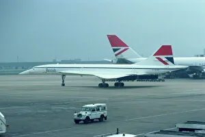 Heathrow Prints: Concorde in the 1970s in British Airways livery, Heathrow, London, England