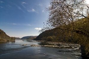 The confluence of the Potomac and Shenandoah Rivers at Harpers Ferry, West Virginia