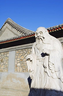 Haidian Prints: Confucius statue in Beijing University, Haidian, Beijing, China, Asia