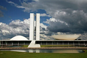 Images Dated 6th March 2010: Congresso Nacional (National Congress) designed by Oscar Niemeyer, Brasilia