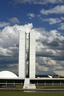 Images Dated 6th March 2010: Congresso Nacional (National Congress) designed by Oscar Niemeyer, Brasilia