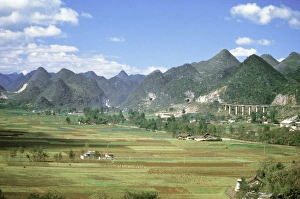 Guilin Prints: Conical limestone hills and Shanghai to Kunming Railway, Guilin, Shuicheng