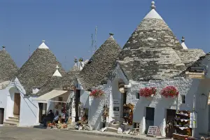 Puglia Prints: Conical roofs and whitewashed walls of Trullis in Alberobello