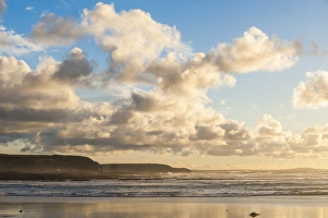 Low Tide Prints: Constantine Bay at sunset, Cornwall, England, United Kingdom, Europe