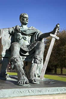 Constantine Prints: Constantine statue, York, Yorkshire, England, United Kingdom, Europe
