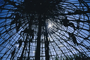 Constructing the roof of a large Ghraghe house, Shoa province, Ethiopia