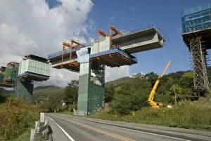 Images Dated 30th September 2009: Construction of new viaduct near Hidaka, for freeway from Sapporo to Obihiro