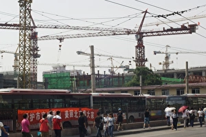 Building Site Prints: Construction site in Beijing, China, Asia