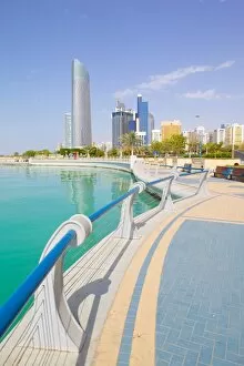Architecture Collection: Contemporary architecture along the Corniche, Abu Dhabi, United Arab Emirates, Middle East