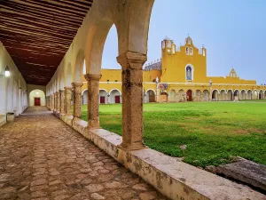 Colonial Prints: Convent of San Antonio de Padua at dawn, Izamal, Yucatan State, Mexico