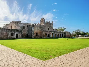 Lawns Prints: Convent of San Bernardino de Siena, Sisal Park, Valladolid, Yucatan State, Mexico