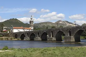 Minho Prints: The Convent of St. Antonio church on the far side of the 14th century Old Bridge