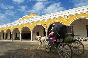 Carriages Prints: Convento De San Antonio De Padua (Convent of San Antonio De Padua), Monastery in Izamal