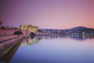 Gwynedd Prints: Conwy Castle at sunset