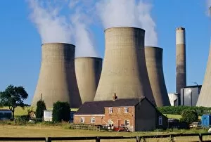 Power Collection: Cooling towers, Radcliffe on Soar Power Station, domestic housing in foreground