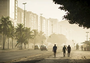 Copacabana Beach at dawn, Rio de Janeiro, Brazil, South America