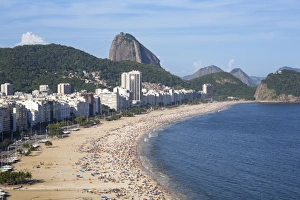 Typically Brazilian Prints: Copacabana beach and Sugar Loaf, Rio de Janeiro, Brazil, South America