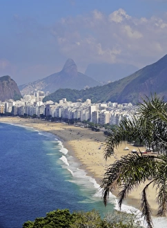 Brazil Prints: Copacabana Beach viewed from the Forte Duque de Caxias, Leme, Rio de Janeiro, Brazil