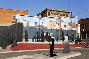 Images Dated 12th August 2007: Copper Block Mural, National Historic District, Butte, Montana, United States of America