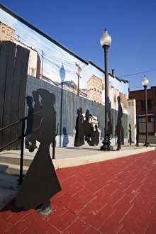Images Dated 12th August 2007: Copper Block Mural, National Historic District, Butte, Montana, United States of America