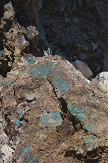 Copper Prints: Copper seam in old mine at Pozos, near San Miguel, Mexico, North America