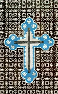 Symbol Prints: Coptic cross, Wadi Natroun, Egypt, North Africa, Africa