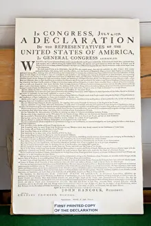 Text Prints: Copy of The Declaration of Independence in Free Quarker Meeting House