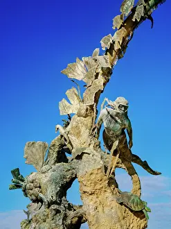 Quintana Prints: Coral Reefs Monument at the waterfront of San Miguel de Cozumel