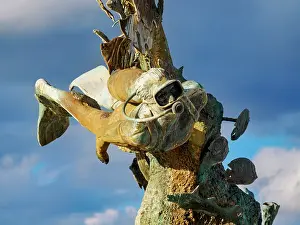 Cozumel Prints: Coral Reefs Monument at the waterfront of San Miguel de Cozumel