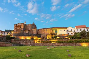 Ancient Ruins Prints: Coricancha and Santo Domingo Convent at twilight