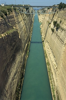 Water Ways Prints: The Corinth Canal, Peloponnese, Greece, Europe
