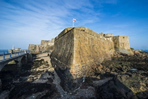 Flagpole Prints: Cornet Castle, Saint Peter Port, Guernsey, Channel Islands, United Kingdom, Europe