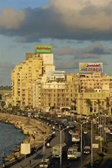 Images Dated 18th November 2008: Corniche in evening light, Alexandria, Egypt, North Africa, Africa