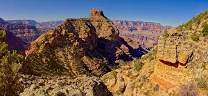 Grand Canyon Prints: Coronada Butte viewed from the New Hance Trail on the south rim of the Grand Canyon