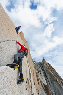 Climber Prints: Cosmique Arete on Aiguille du Midi, Chamonix, Rhone Alps, Haute Savoie, France, Europe