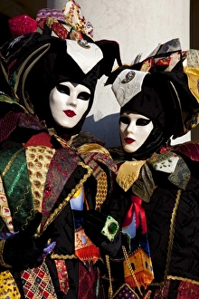 Costumes and masks during Venice Carnival, Venice, Veneto, Italy, Europe