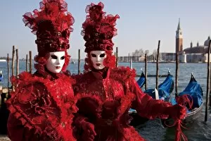 Images Dated 8th February 2010: Costumes and masks during Venice Carnival, Venice, UNESCO World Heritage Site