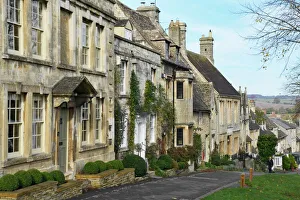 Burford Prints: Cotswold cottages along The Hill
