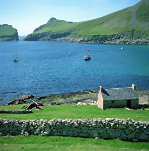 Single Storey Prints: Cottage beside Village Bay, St